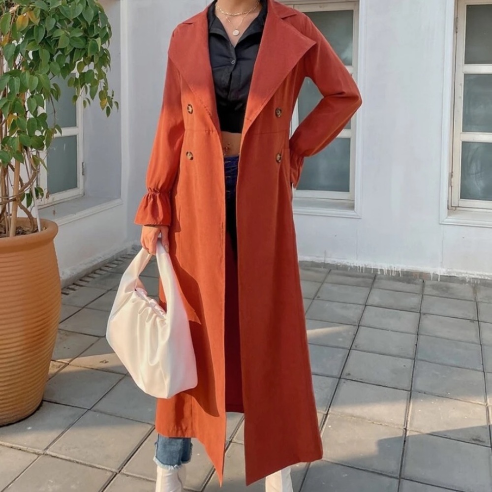 Suede pea coat